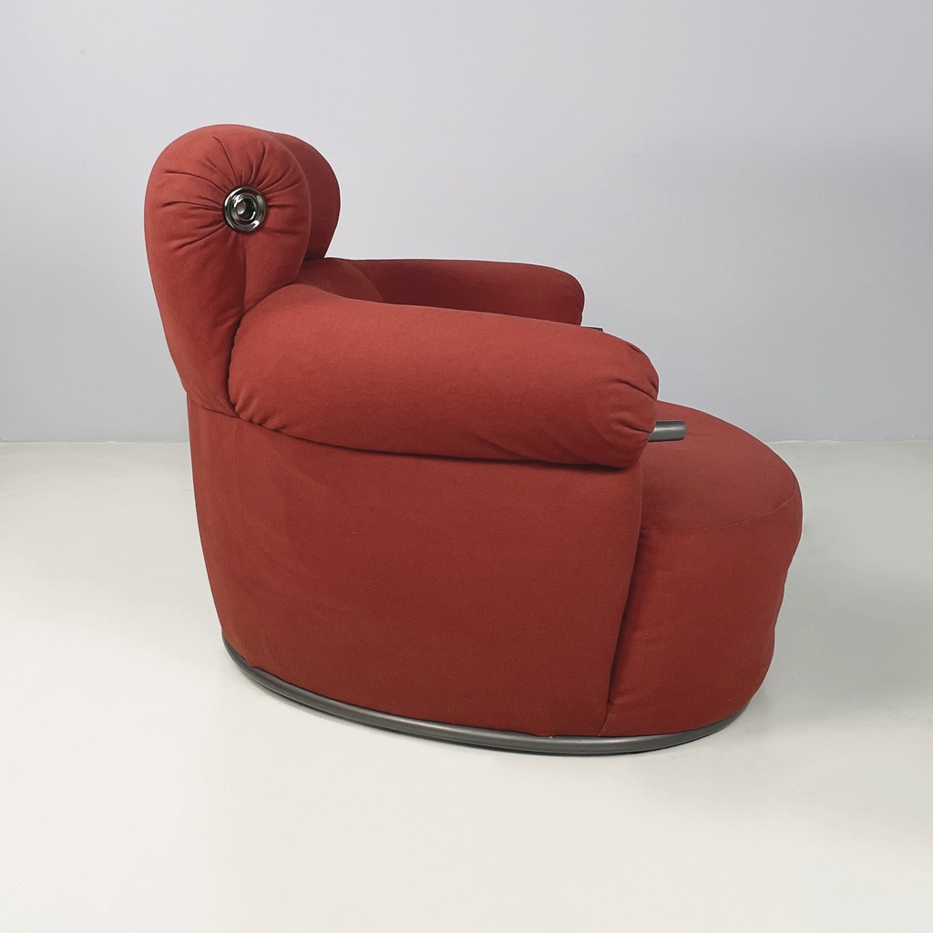 Italian modern Red armchair Toro by Luigi Caccia Dominioni for Azucena, 1980s