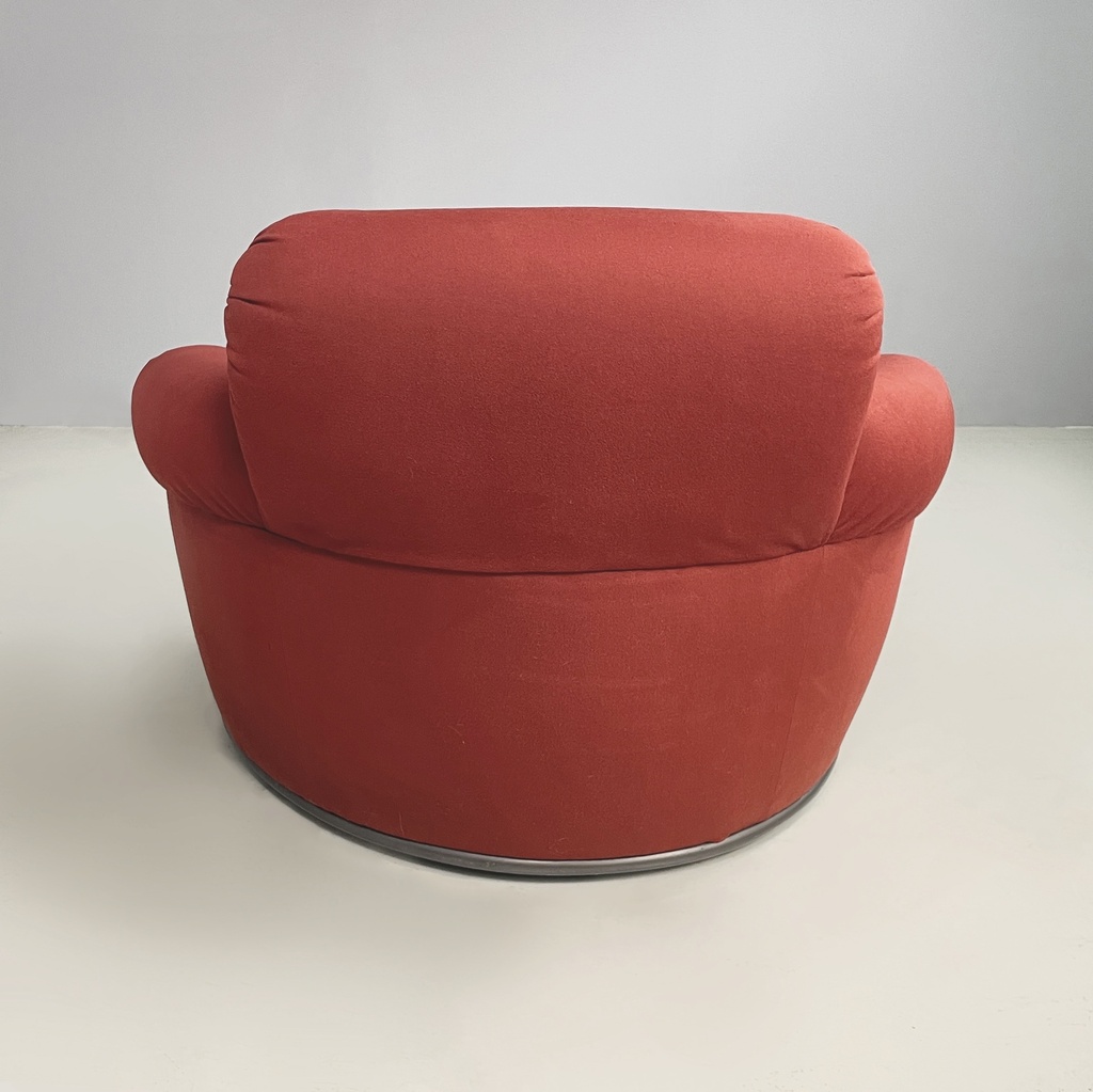Italian modern Red armchair Toro by Luigi Caccia Dominioni for Azucena, 1980s