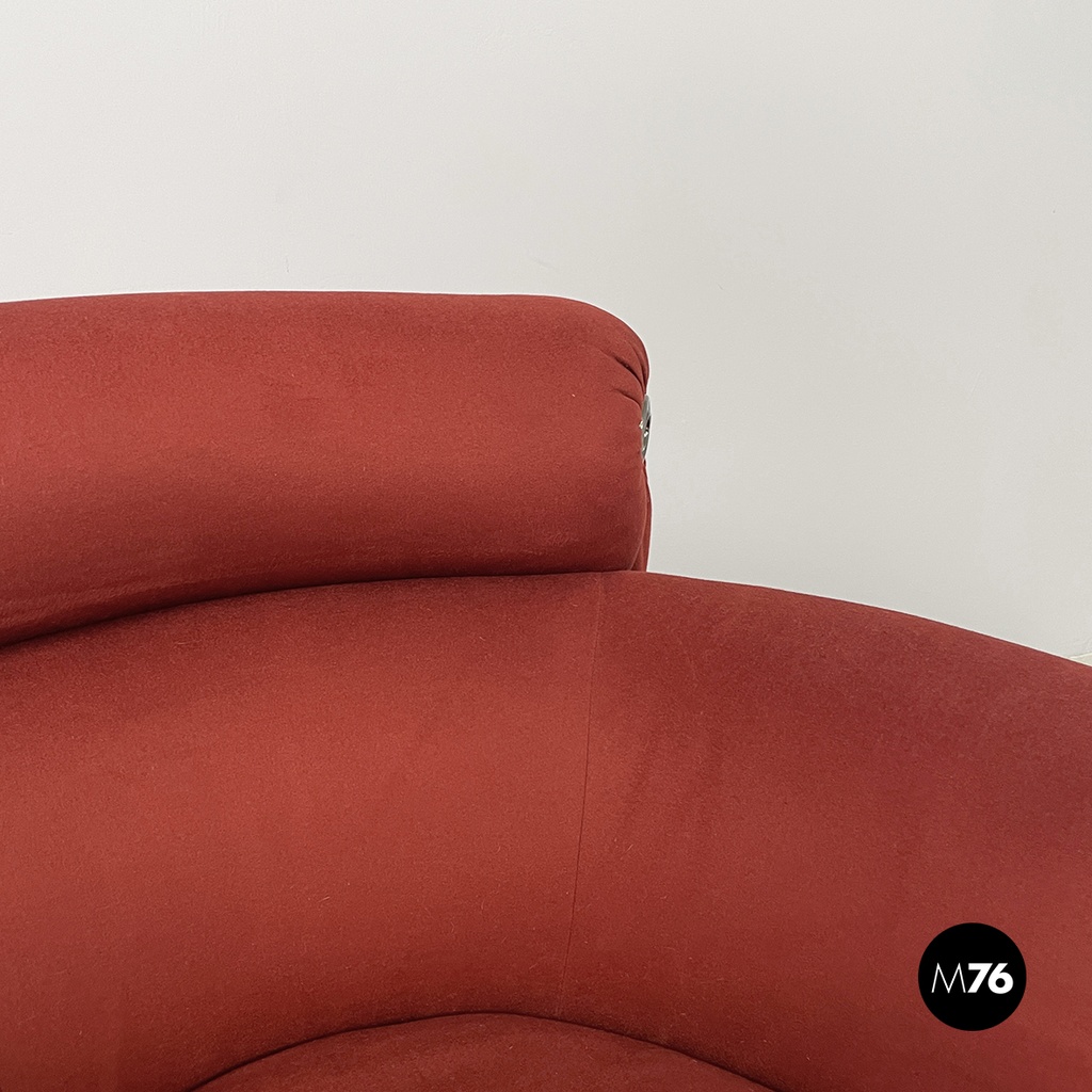 Italian modern Red armchair Toro by Luigi Caccia Dominioni for Azucena, 1980s