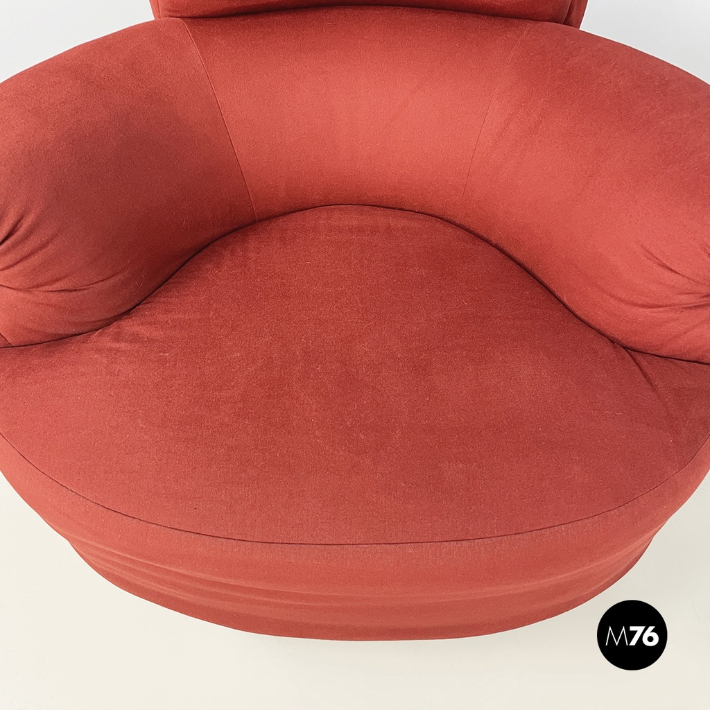 Italian modern Red armchair Toro by Luigi Caccia Dominioni for Azucena, 1980s