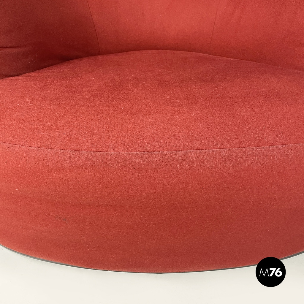 Italian modern Red armchair Toro by Luigi Caccia Dominioni for Azucena, 1980s