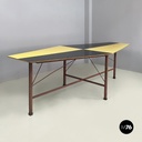 Italian mid-century modern Dining table in wood, formica and iron, 1950s