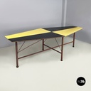 Italian mid-century modern Dining table in wood, formica and iron, 1950s