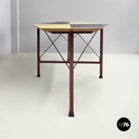 Italian mid-century modern Dining table in wood, formica and iron, 1950s