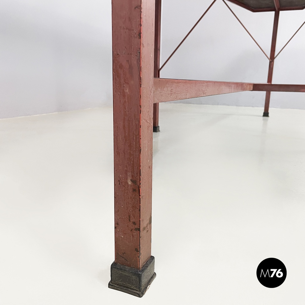 Italian mid-century modern Dining table in wood, formica and iron, 1950s