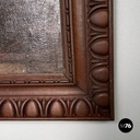 Italian mid-century modern picture with wooden decorated frame, 1960s