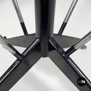 Italian mid-century modern stool in green faux leather and black metal, 1960s