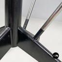 Italian mid-century modern stool in green faux leather and black metal, 1960s