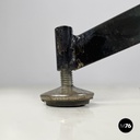 Italian mid-century modern stool in green faux leather and black metal, 1960s