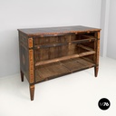 Italian antique wooden chest of drawers with inlay decorations, early 1800s