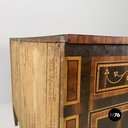 Italian antique wooden chest of drawers with inlay decorations, early 1800s