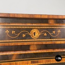 Italian antique wooden chest of drawers with inlay decorations, early 1800s