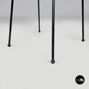 Italian modern black wood and metal chairs with rounded profiles, 1980s