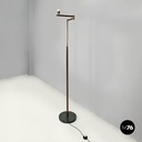 Italian Art Deco brass floor lamp with adjustable arm and dark marble base 1940s