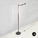 Italian Art Deco brass floor lamp with adjustable arm and dark marble base 1940s