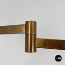 Italian Art Deco brass floor lamp with adjustable arm and dark marble base 1940s