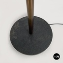 Italian Art Deco brass floor lamp with adjustable arm and dark marble base 1940s