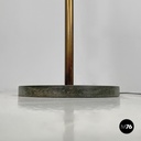 Italian Art Deco brass floor lamp with adjustable arm and dark marble base 1940s