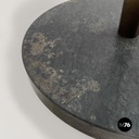 Italian Art Deco brass floor lamp with adjustable arm and dark marble base 1940s