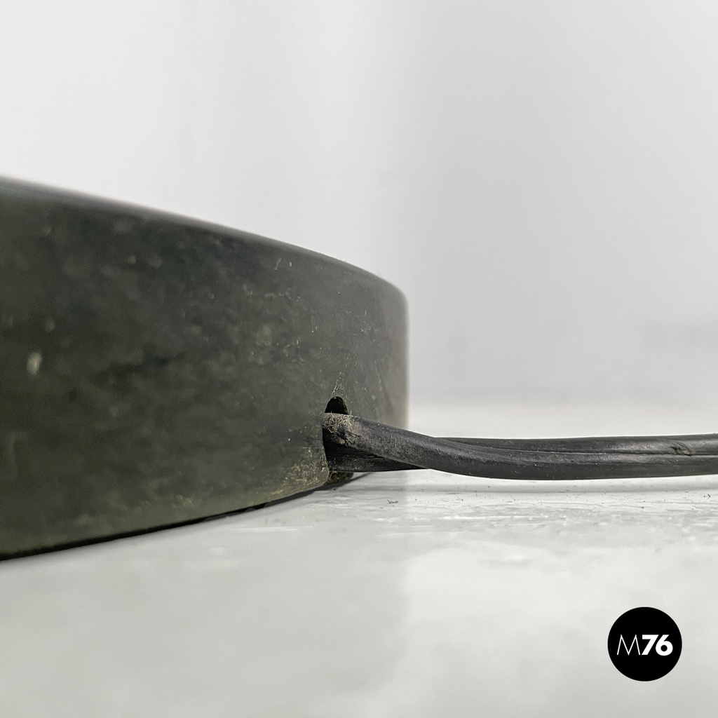 Italian Art Deco brass floor lamp with adjustable arm and dark marble base 1940s