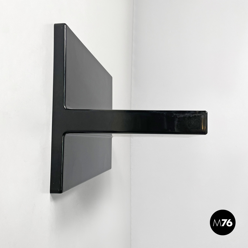 Italian modern black shiny plastic shelf by Marcello Siard for Kartell, 1970s