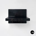 Italian modern black shiny plastic shelf by Marcello Siard for Kartell, 1970s