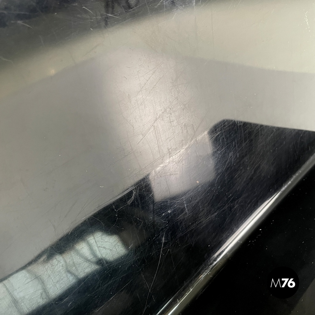 Italian modern black shiny plastic shelf by Marcello Siard for Kartell, 1970s