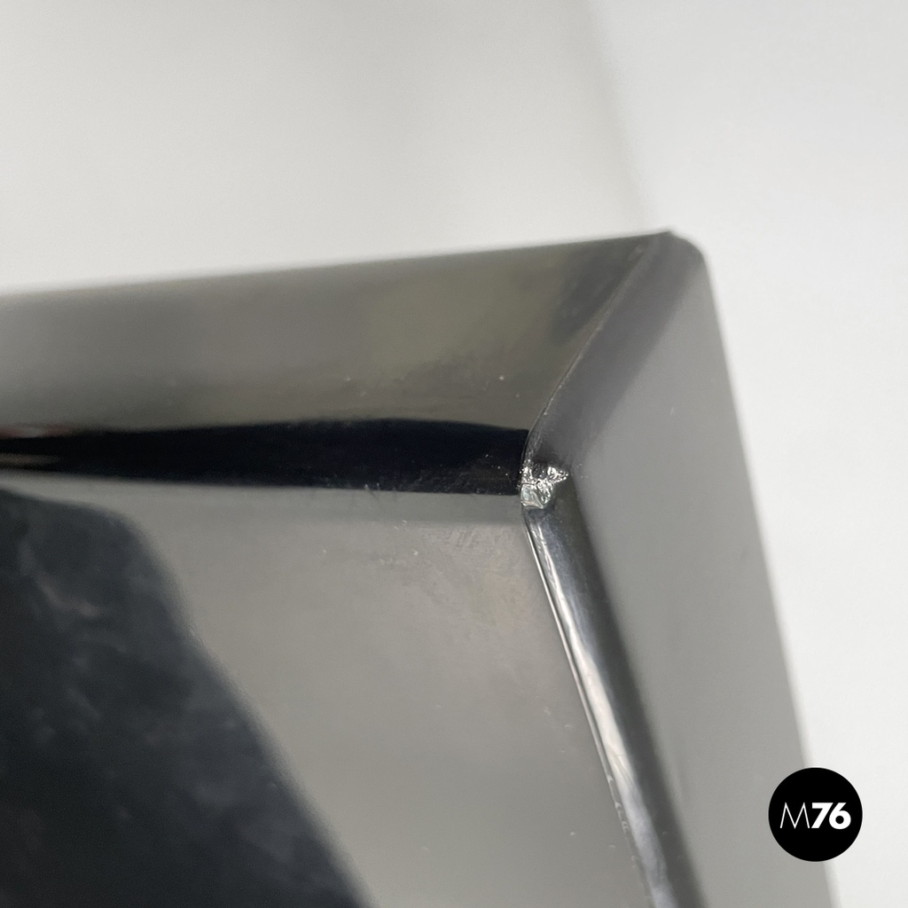 Italian modern black shiny plastic shelf by Marcello Siard for Kartell, 1970s