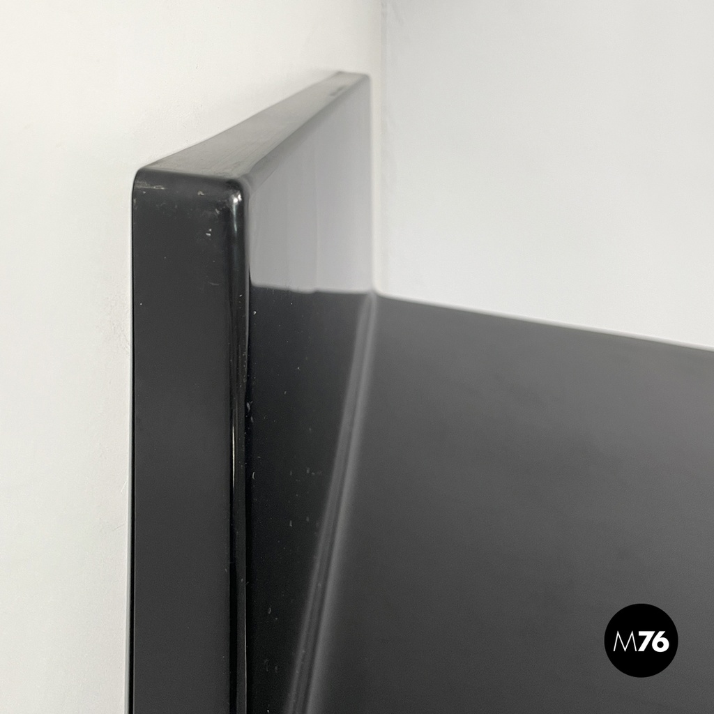 Italian modern black shiny plastic shelf by Marcello Siard for Kartell, 1970s