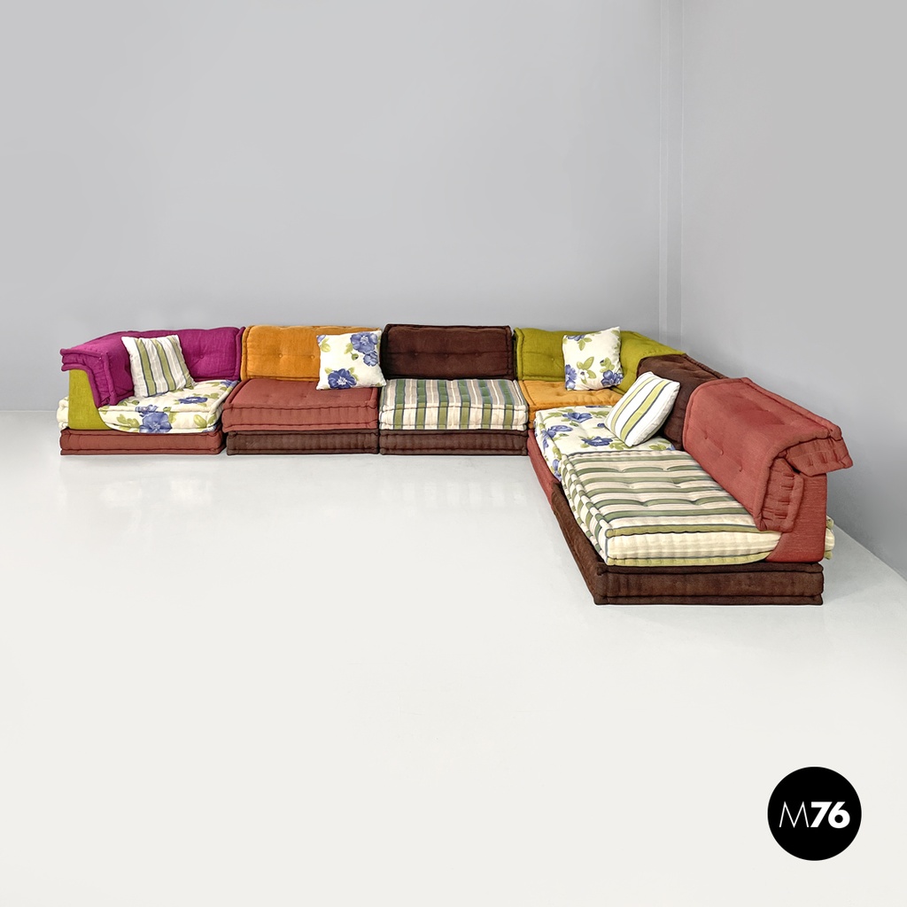 French decorated modular sofa Mah Jong by Hans Hopfer for Roche Bobois, 2000s