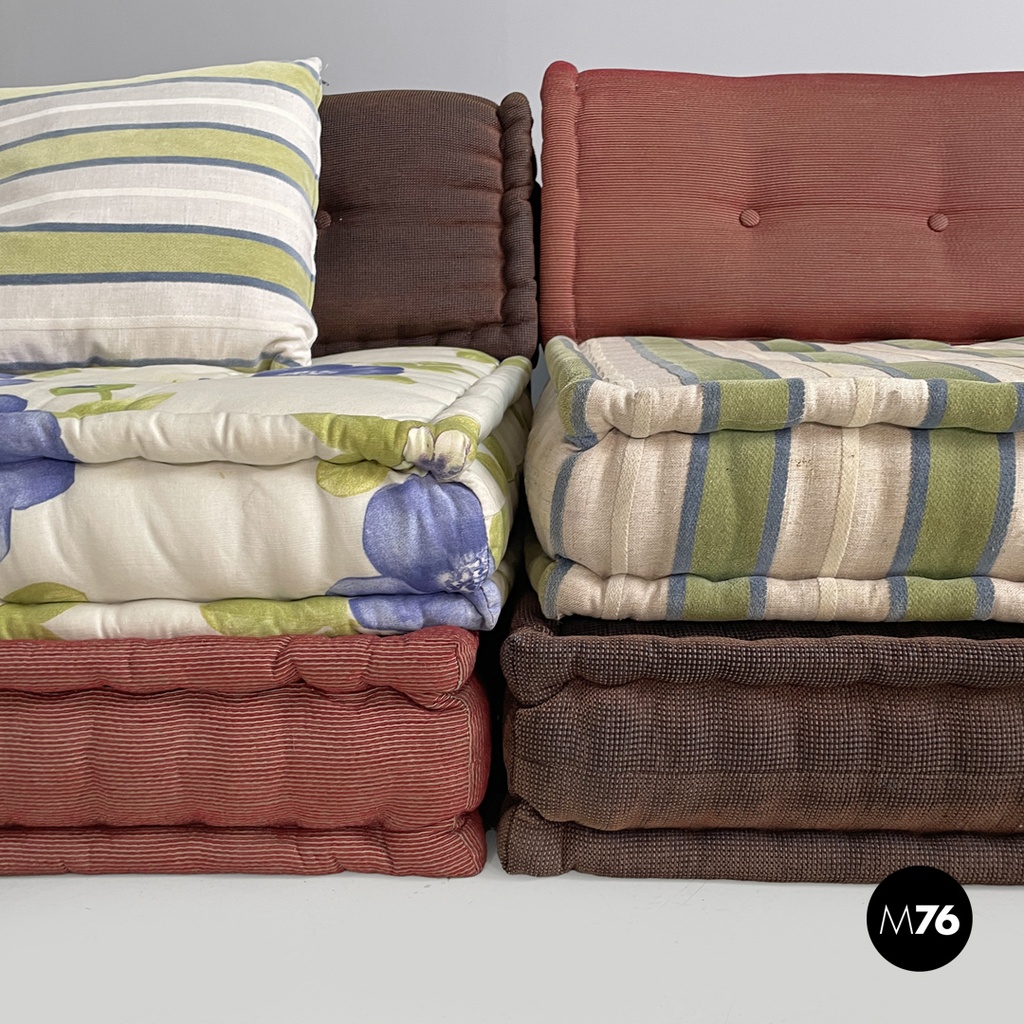 French decorated modular sofa Mah Jong by Hans Hopfer for Roche Bobois, 2000s