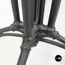 Italian post modern wooden top and decorated black cast iron bar table, 1990s