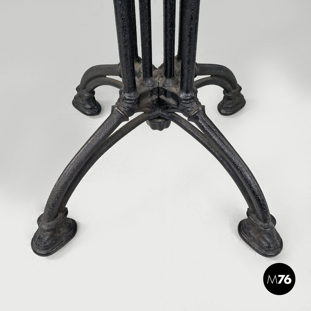 Italian post modern wooden top and decorated black cast iron bar table, 1990s