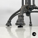 Italian post modern wooden top and decorated black cast iron bar table, 1990s