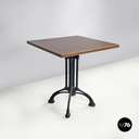 Italian post modern wooden top and decorated black cast iron bar table, 1990s