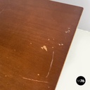 Italian post modern wooden top and decorated black cast iron bar table, 1990s