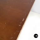 Italian post modern wooden top and decorated black cast iron bar table, 1990s