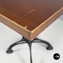 Italian post modern wooden top and decorated black cast iron bar table, 1990s