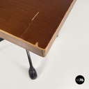 Italian post modern wooden top and decorated black cast iron bar table, 1990s