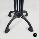 Italian post modern wooden top and decorated black cast iron bar table, 1990s