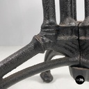 Italian post modern wooden top and decorated black cast iron bar table, 1990s