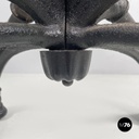 Italian post modern wooden top and decorated black cast iron bar table, 1990s