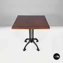 Italian post modern wooden top and decorated black cast iron bar table, 1990s