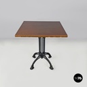 Italian post modern wooden top and decorated black cast iron bar table, 1990s
