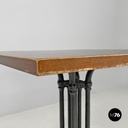 Italian post modern wooden top and decorated black cast iron bar table, 1990s