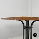 Italian post modern wooden top and decorated black cast iron bar table, 1990s