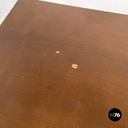 Italian post modern wooden top and decorated black cast iron bar table, 1990s