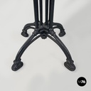 Italian post modern wooden top and decorated black cast iron bar table, 1990s