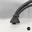 Italian post modern wooden top and decorated black cast iron bar table, 1990s