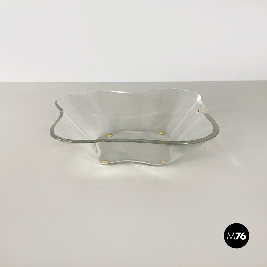 Finnish modern glass bowl centrepiece by Alvar Aalto for IIttala, 1990s